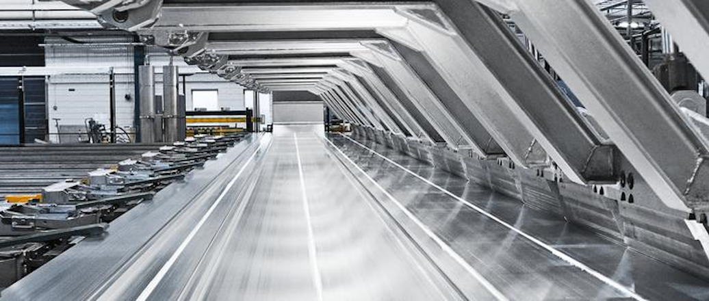 a long shot of a factory