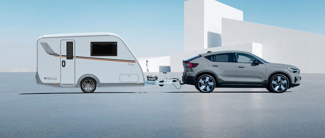 a car and a caravan