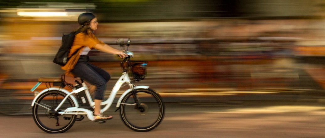 a person riding a bicycle