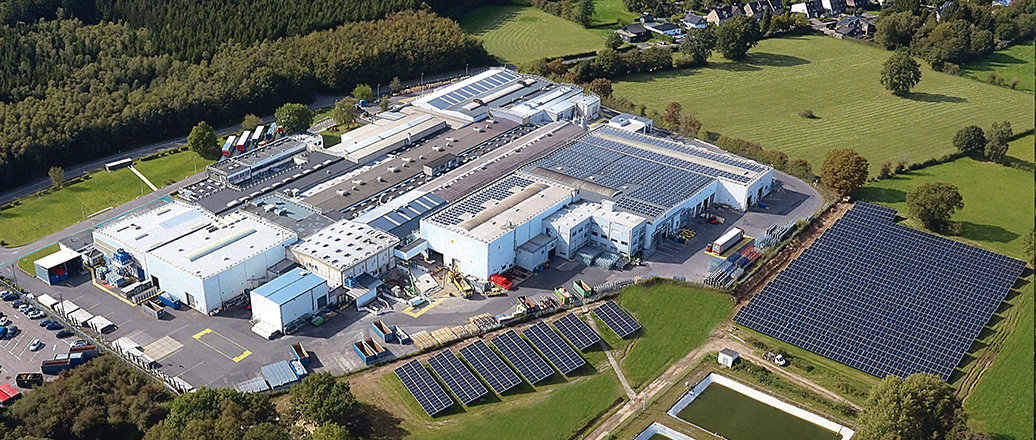 Aerial view of the production facility of Hydro Extrusion Raeren S.A.