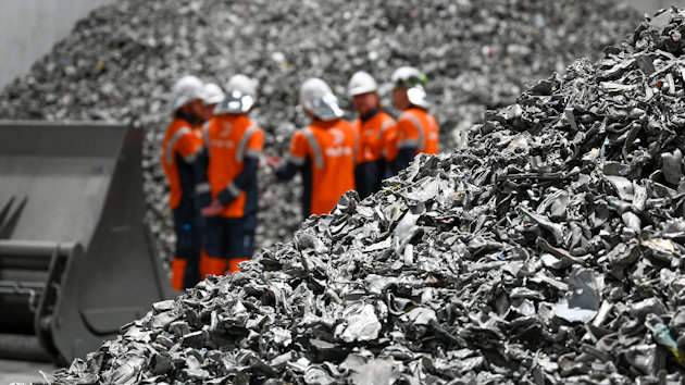 A pile of post-consumer scrap