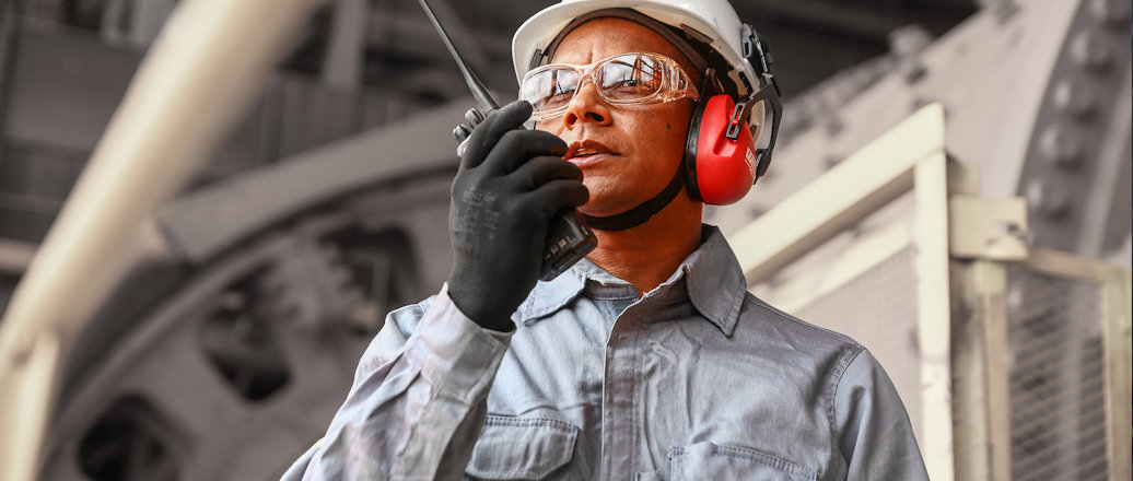 a man wearing a helmet and goggles