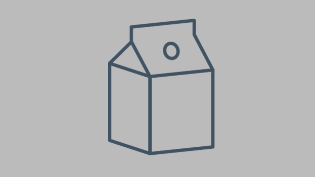 a milk carton with a hole