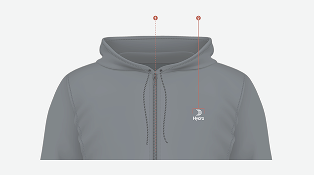 a grey t-shirt with red and white stripes