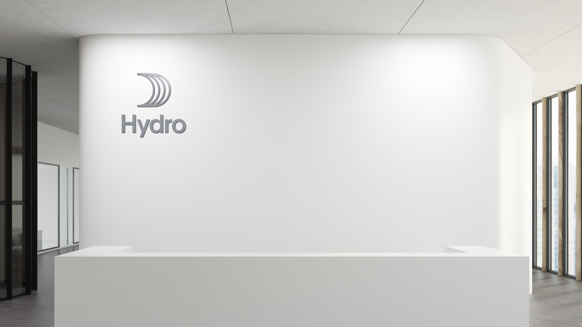 a white wall with a logo