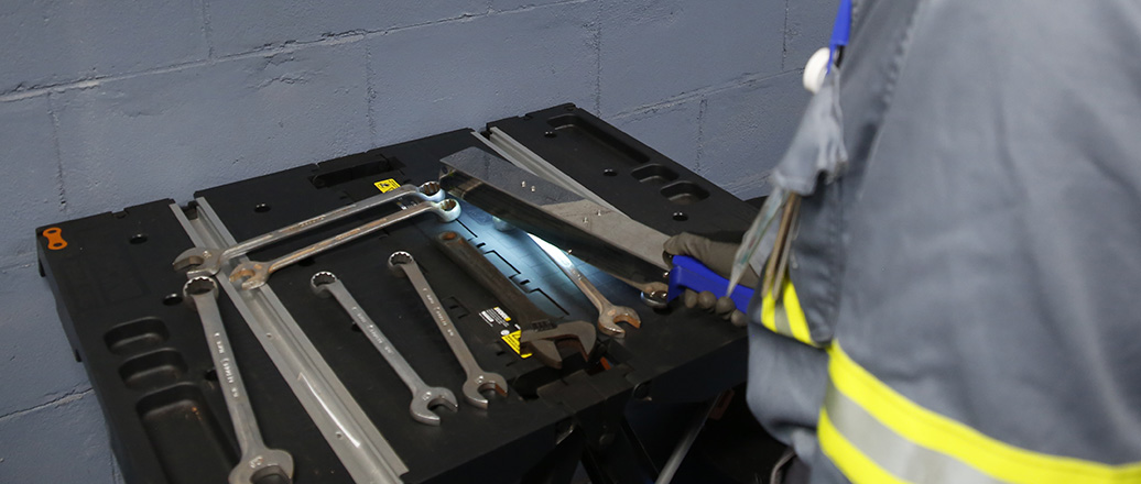 a black box with a metal object inside