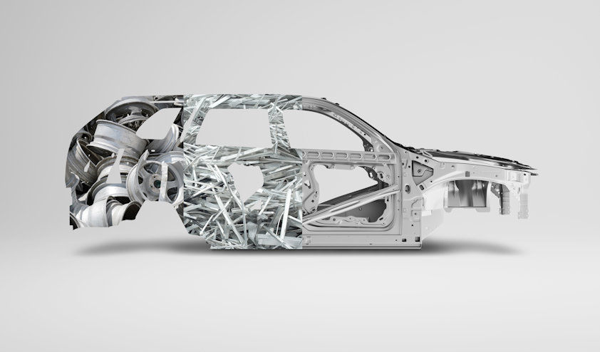 Recycled aluminium car