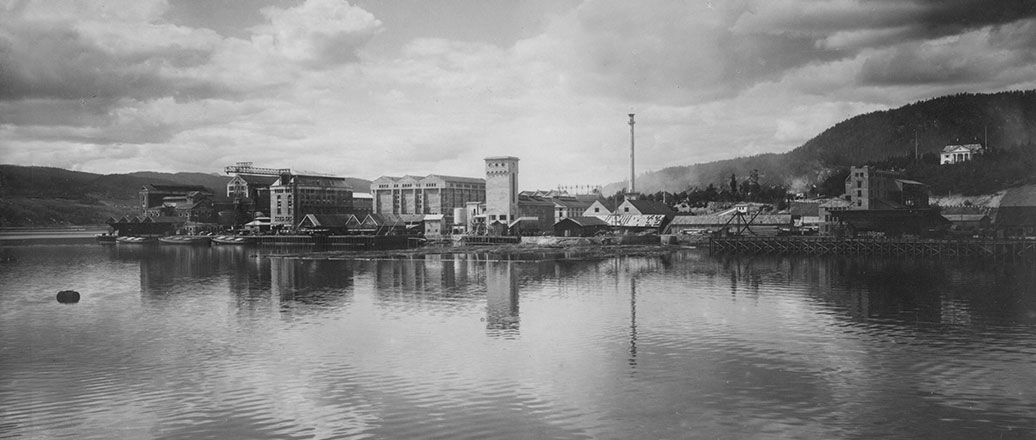 Maleri av Hydros anlegg i Notodden