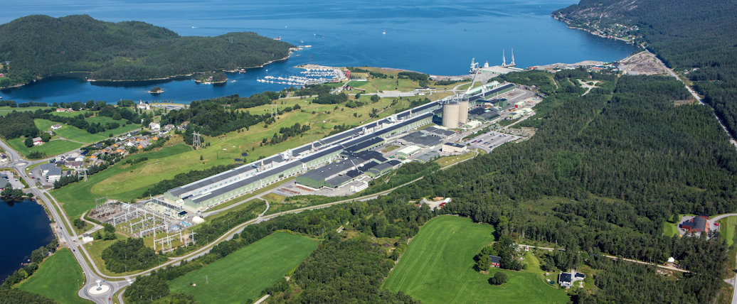 Aerial photo of Hydro Husnes