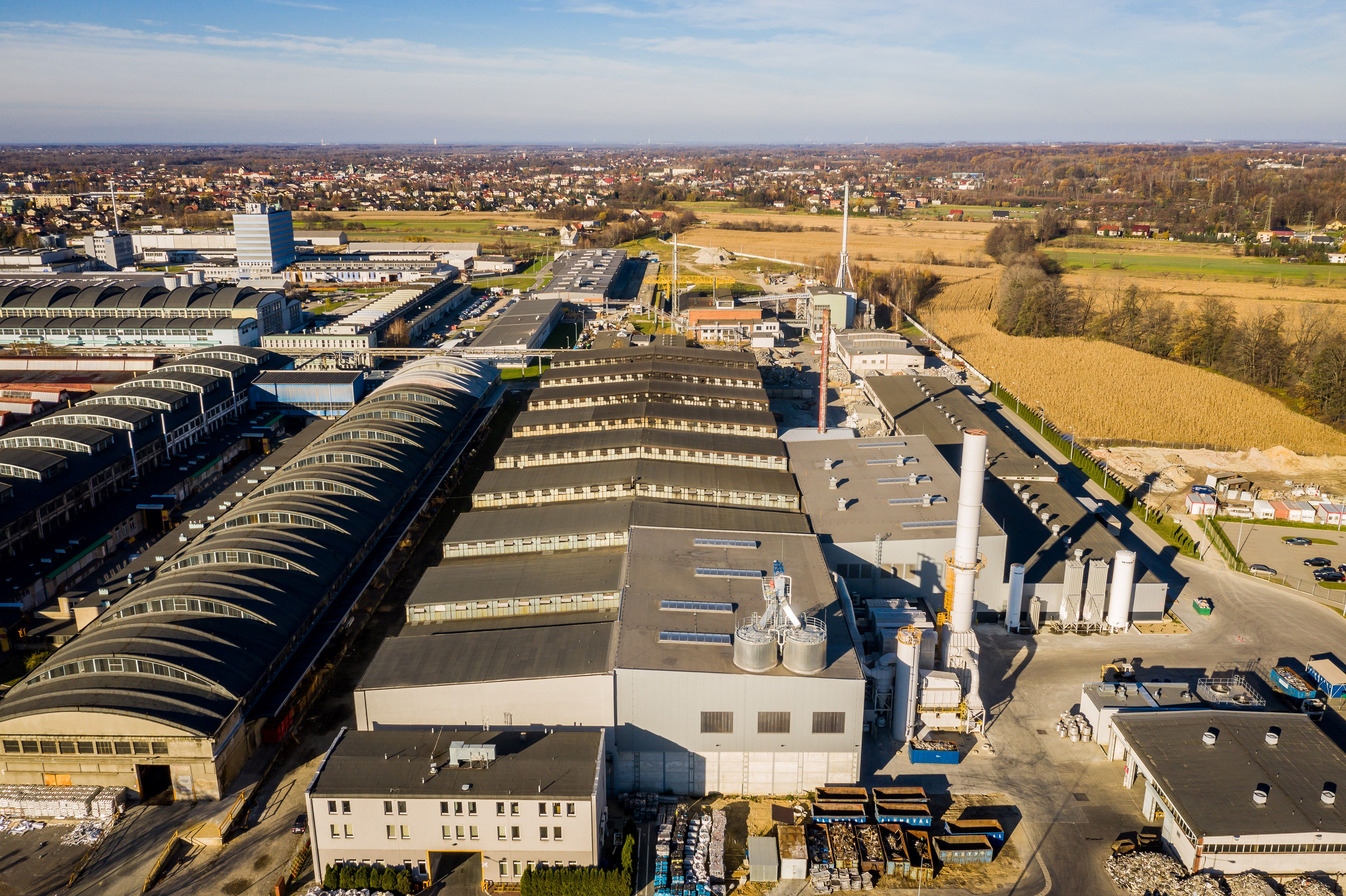 a large factory with many buildings