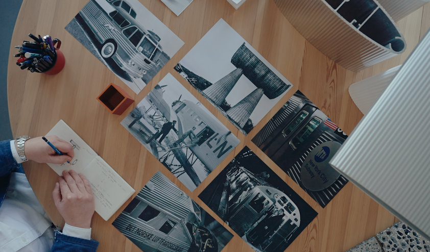 At the drawing board