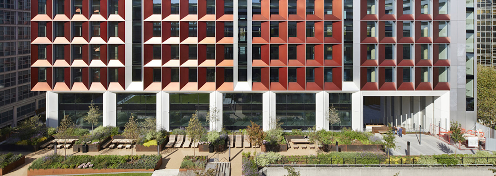 Exterior of multi story building